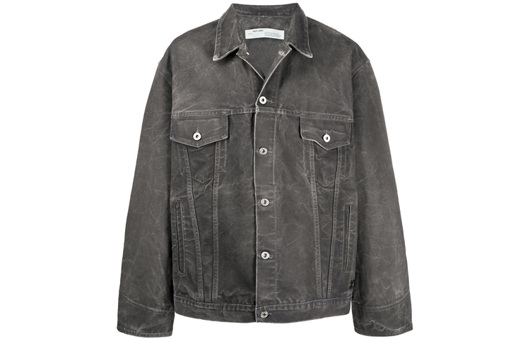 Order OFF-WHITE SS21 皺褶灰色丹寧夾克 OMYE051S20E550251002