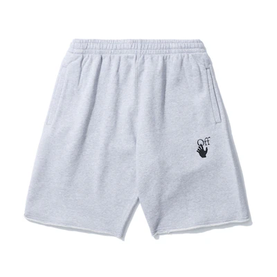 OFF-WHITE SS21 Diagonal Print Elastic Waist Shorts Gray OMCI006R21FLE0020825