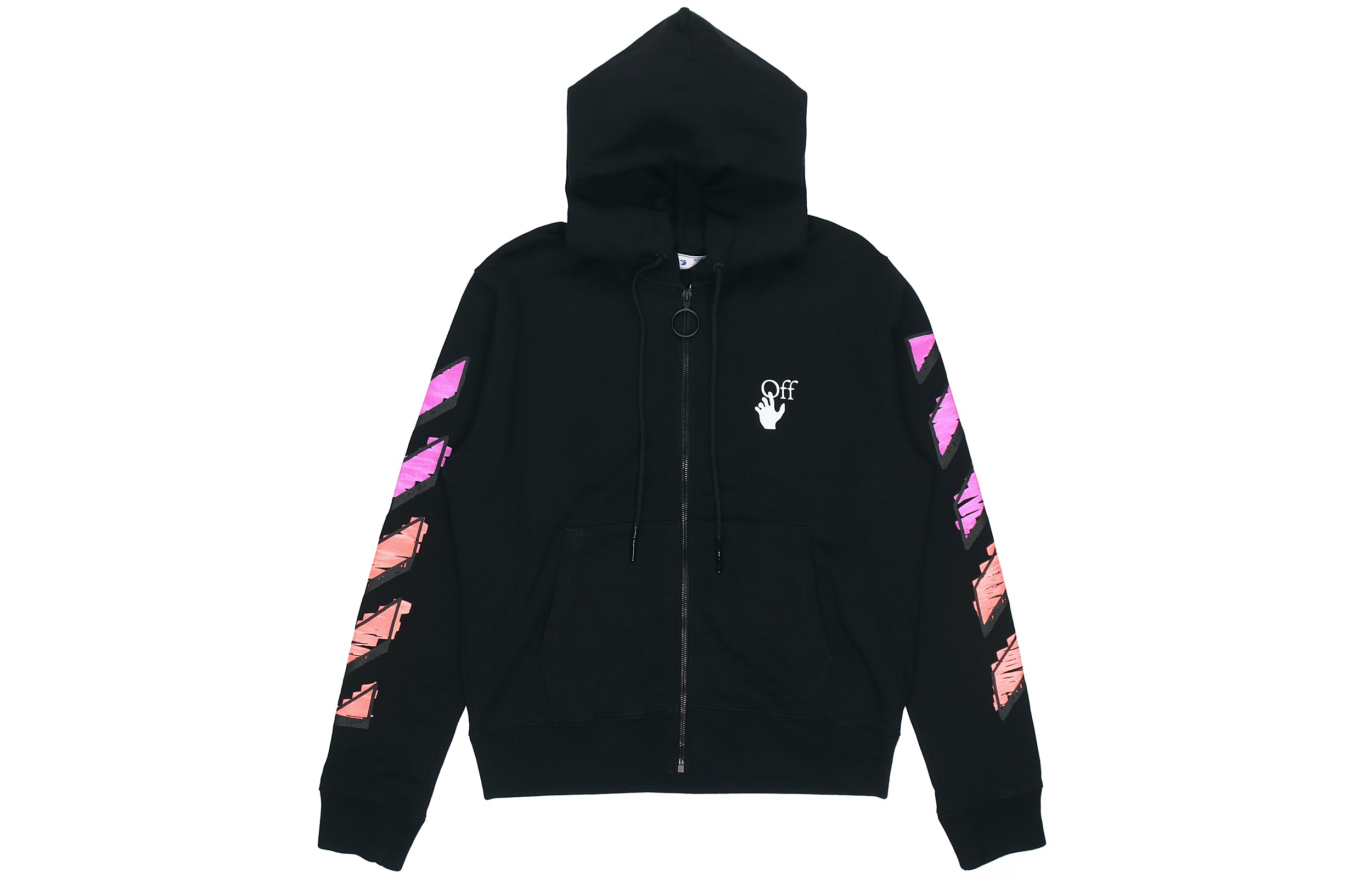 OFF-WHITE SS21 Gradient Speed Bump Zipper Hoodie Black Regular Fit OMBE001R21FLE0021032