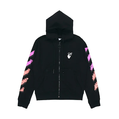 OFF-WHITE SS21 Gradient Speed Bump Zipper Hoodie Black Regular Fit OMBE001R21FLE0021032