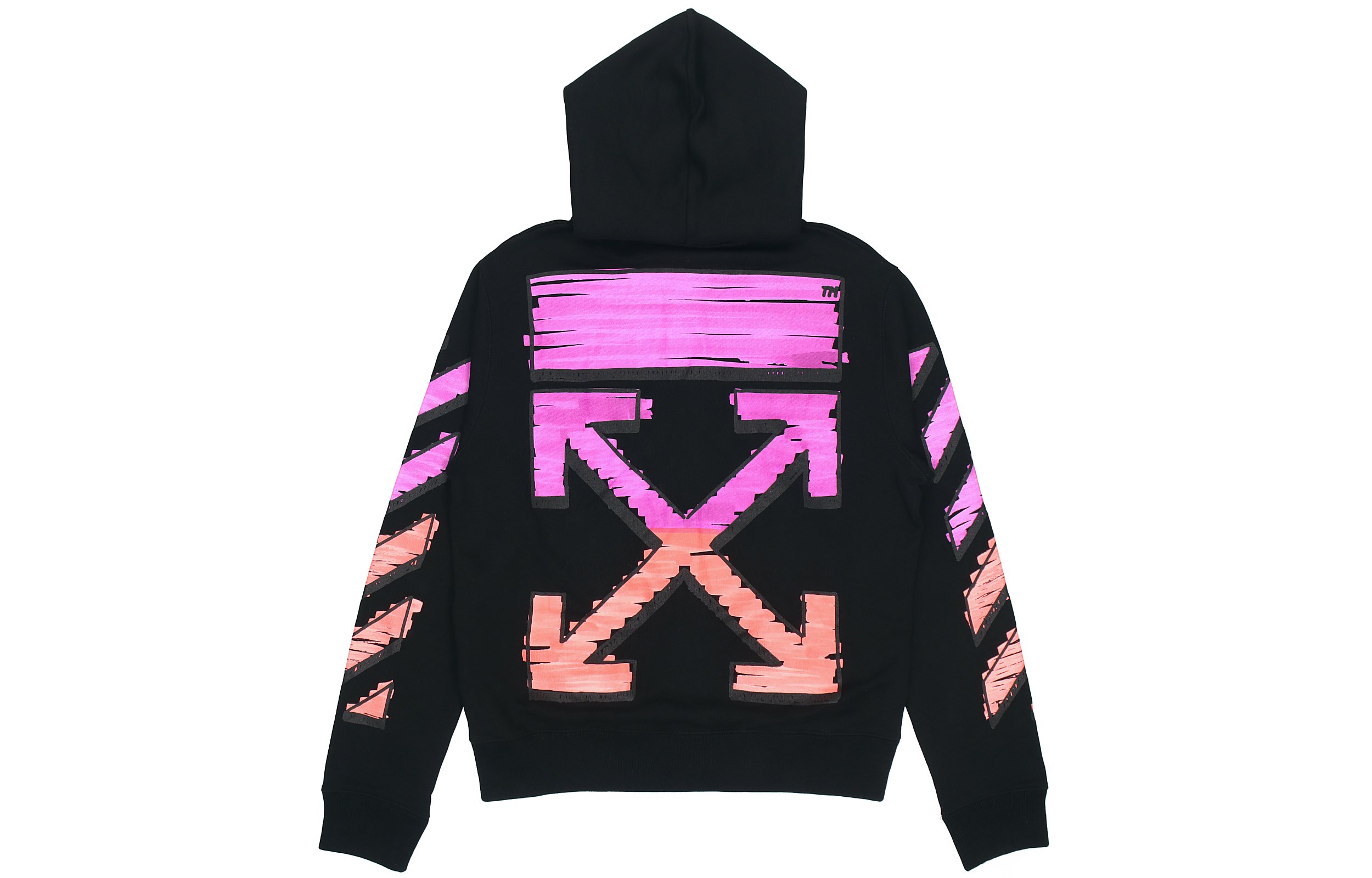 Lookbook 오프화이트 SS21 그라데이션 스피드범프 지퍼 후드 블랙 레귤러 핏 OMBE001R21FLE0021032