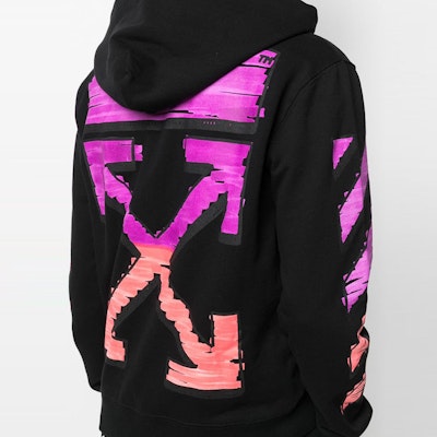 오프화이트 SS21 그라데이션 스피드범프 지퍼 후드 블랙 레귤러 핏 OMBE001R21FLE0021032 Details for 오프화이트 SS21 그라데이션 스피드범프 지퍼 후드 블랙 레귤러 핏 OMBE001R21FLE0021032