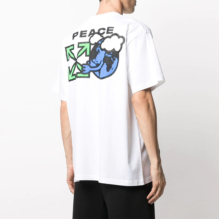 OFF-WHITE SS21 Graphic Crewneck Pullover T-Shirt White - OMAA038R21JER0080155 圖 5