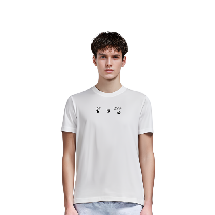 OFF-WHITE SS21 Graphic Crewneck Pullover T-Shirt White - OMAA038R21JER0080155 圖 7