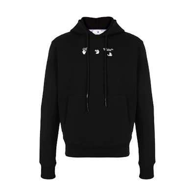 OFF-WHITE SS21 Graphic Print Black Hoodie Long Sleeve Regular Fit OMBB034S21FLE0091055