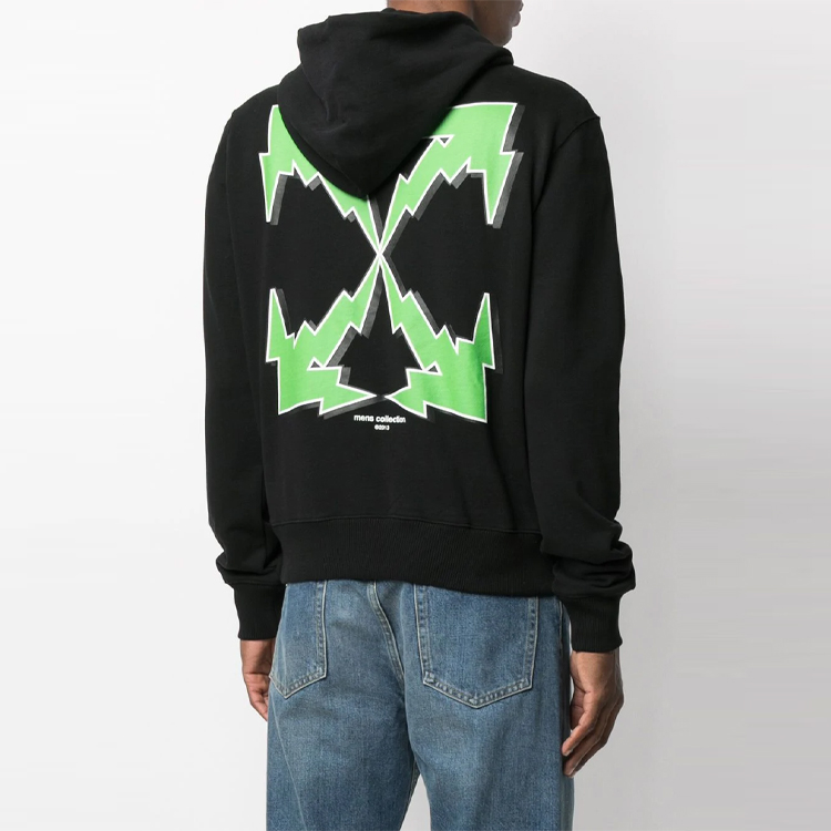 OFF-WHITE SS21 Graphic Print Black Hoodie Long Sleeve Regular Fit OMBB034S21FLE0091055 圖 4