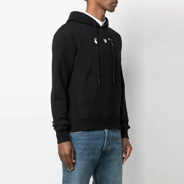 OFF-WHITE SS21 Graphic Print Black Hoodie Long Sleeve Regular Fit OMBB034S21FLE0091055 圖 5