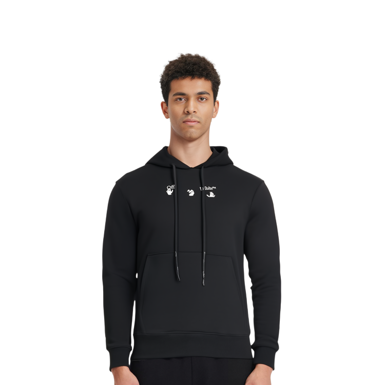 OFF-WHITE SS21 Graphic Print Black Hoodie Long Sleeve Regular Fit OMBB034S21FLE0091055 圖 7