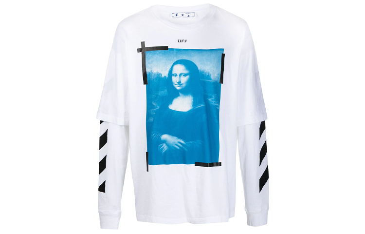 Order OFF-WHITE SS21 图案长袖T恤 白色 OMAB022R21JER0010110