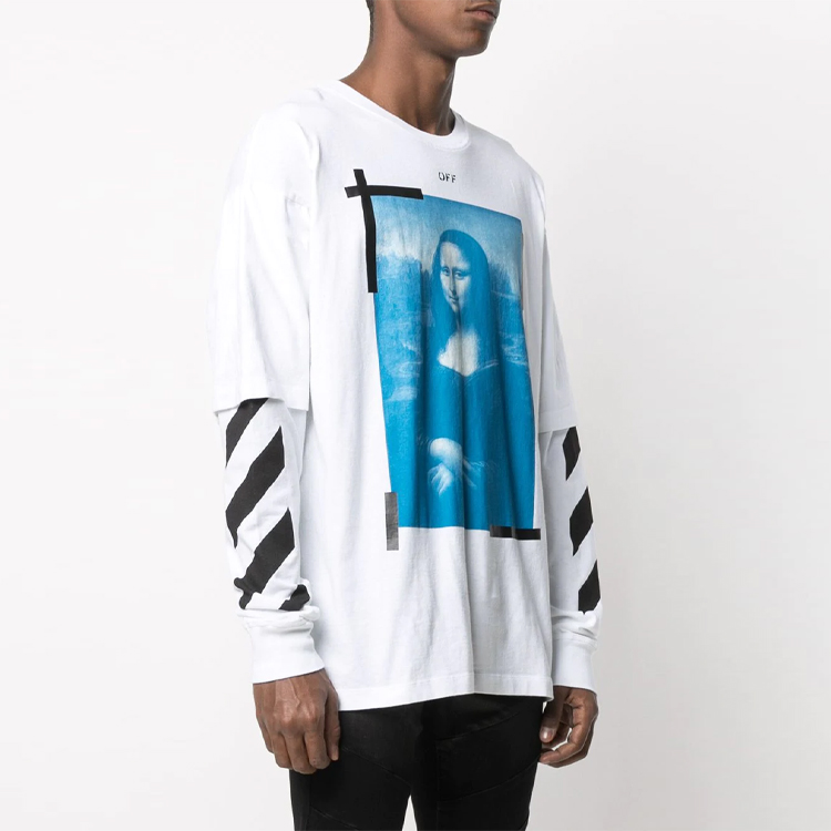 Lookbook OFF-WHITE SS21 图案长袖T恤 白色 OMAB022R21JER0010110