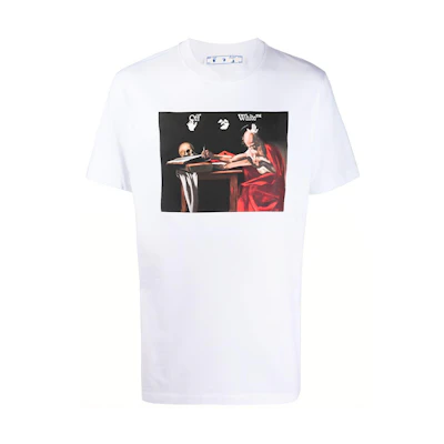 OFF-WHITE SS21 Graphic Print White T-Shirt OMAA027R21JER0040125