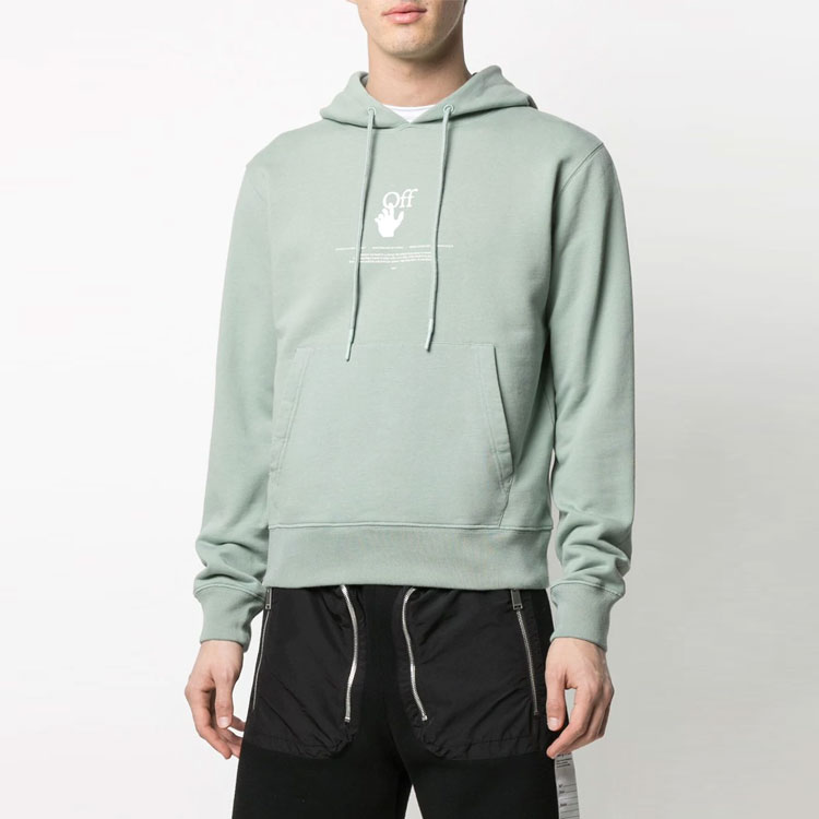 OFF-WHITE SS21 Green Graffiti Logo Print Hoodie OMBB034R21FLE0055041 圖 5