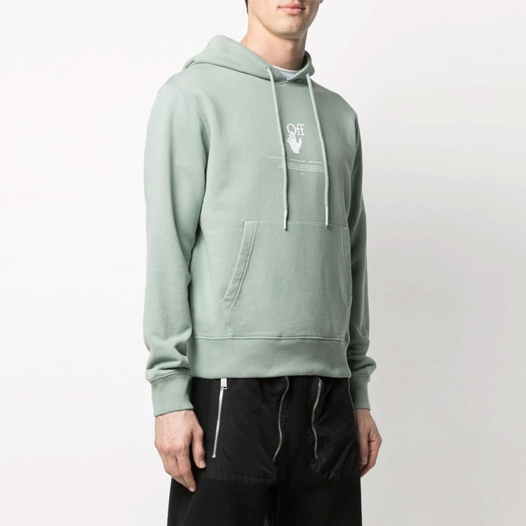 OFF-WHITE SS21 Green Graffiti Logo Print Hoodie OMBB034R21FLE0055041 圖 7