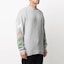 Shop OFF-WHITE SS21 Baju Wool Rajutan Logo Jalur Kelabu OMHA036R21KNI0017284