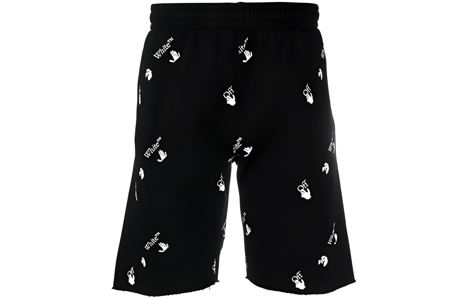OFF-WHITE SS21 Large Logo Print Shorts Black OMCI006R21FLE0031001
