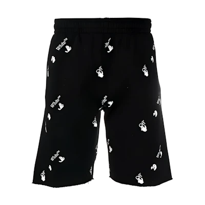 OFF-WHITE SS21 Large Logo Print Shorts Black OMCI006R21FLE0031001