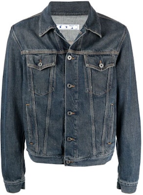 オフホワイト SS21 ロゴプリント デニムジャケット ルーズフィット - デニムブルー OMYE054S21DEN0044701 Buy オフホワイト SS21 ロゴプリント デニムジャケット ルーズフィット - デニムブルー OMYE054S21DEN0044701