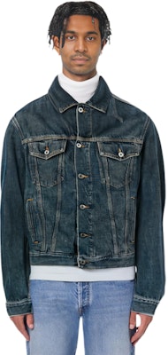 オフホワイト SS21 ロゴプリント デニムジャケット ルーズフィット - デニムブルー OMYE054S21DEN0044701 Details for オフホワイト SS21 ロゴプリント デニムジャケット ルーズフィット - デニムブルー OMYE054S21DEN0044701