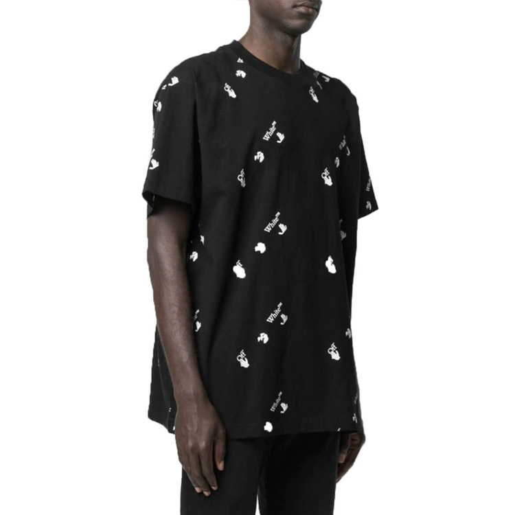 Details for OFF-WHITE SS21 黑色短袖Logo印花宽松版T恤。 OMAA038R21JER0101001