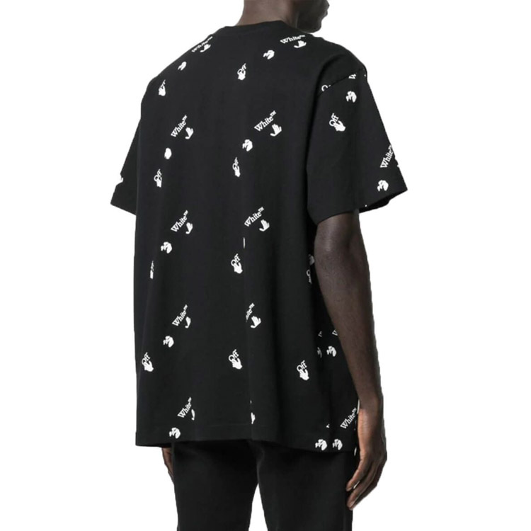 Sizing OFF-WHITE SS21 黑色短袖Logo印花宽松版T恤。 OMAA038R21JER0101001