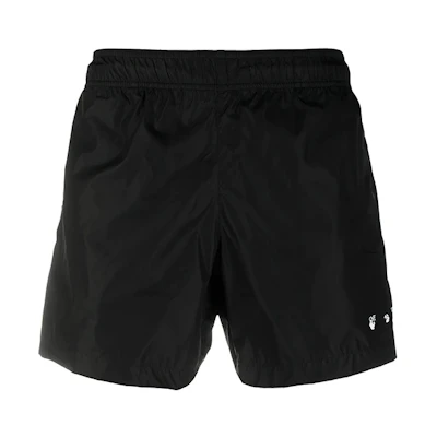 OFF-WHITE SS21 Logo Swim Shorts Black for Men OMFA003R21FAB0011001
