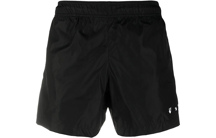 Order Pantalones Cortos de Natación OFF-WHITE SS21 Logo Negros para Hombre. OMFA003R21FAB0011001