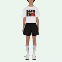 Shop Pantalones Cortos de Natación OFF-WHITE SS21 Logo Negros para Hombre. OMFA003R21FAB0011001