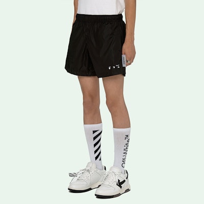 Pantalones Cortos de Natación OFF-WHITE SS21 Logo Negros para Hombre. OMFA003R21FAB0011001 Sizing Pantalones Cortos de Natación OFF-WHITE SS21 Logo Negros para Hombre. OMFA003R21FAB0011001