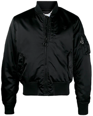 Off-White SS21 Logo Zip Bomber Jacket Black Loose Fit OMEH032S21FAB0011010 Buy Off-White SS21 Logo Zip Bomber Jacket Black Loose Fit OMEH032S21FAB0011010