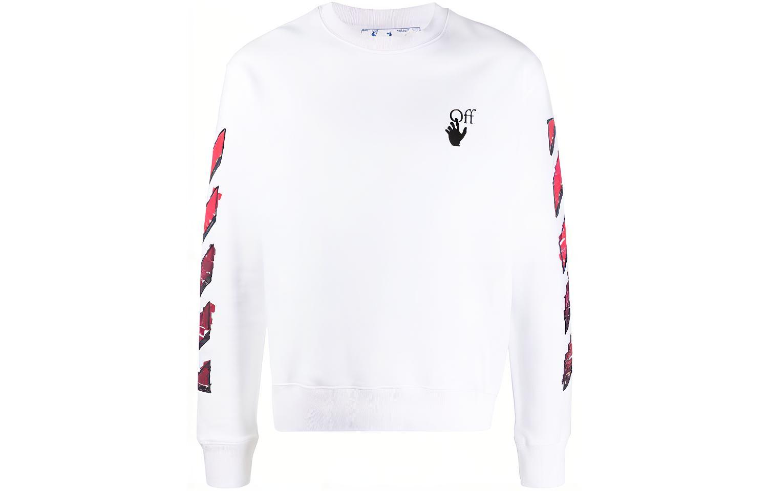 OFF-WHITE SS21 Marker Arrows White Crewneck Sweatshirt OMBA025R21FLE0040125