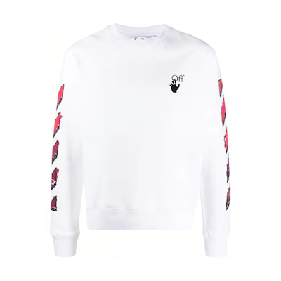 OFF-WHITE SS21 Marker Arrows White Crewneck Sweatshirt OMBA025R21FLE0040125