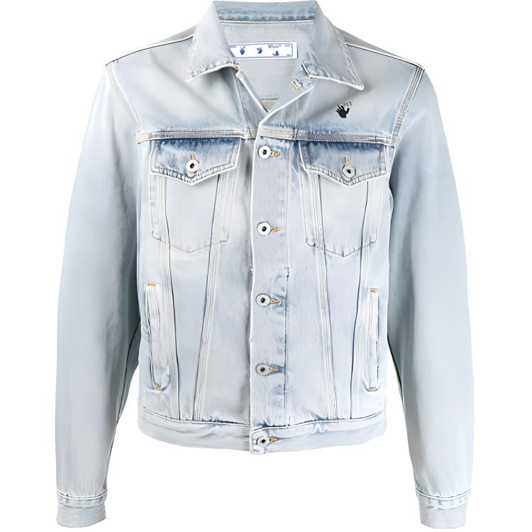 OFF-WHITE SS21 Mona Lisa Graphic Denim Jacket Blue OMYE054R21DEN0024010