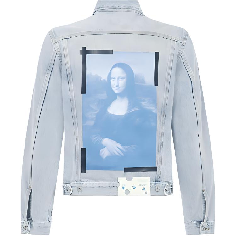 Lookbook OFF-WHITE SS21 Mona Lisa Graphic Denim Jacket Blue OMYE054R21DEN0024010