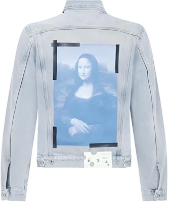 OFF-WHITE SS21 Mona Lisa Graphic Denim Jacket Blue OMYE054R21DEN0024010 Lookbook OFF-WHITE SS21 Mona Lisa Graphic Denim Jacket Blue OMYE054R21DEN0024010