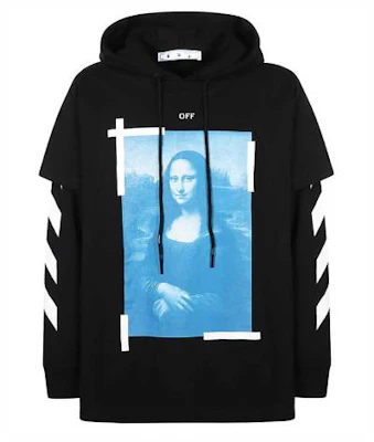 OFF-WHITE SS21 Mona Lisa Print Double-Layer Hoodie Black OMBB051R21FLE0011001 Order OFF-WHITE SS21 Mona Lisa Print Double-Layer Hoodie Black OMBB051R21FLE0011001