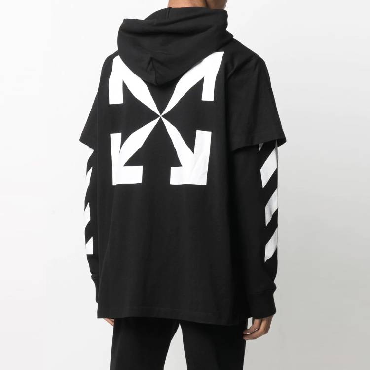 Details for OFF-WHITE SS21 Mona Lisa Print Double-Layer Hoodie Black OMBB051R21FLE0011001