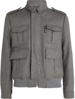 OFF-WHITE SS21 Multi-Pocket Logo Military Jacket for Men in Gray OMEA271R21FAB0010800 OFF-WHITE SS21 Multi-Pocket Logo Military Jacket for Men in Gray OMEA271R21FAB0010800