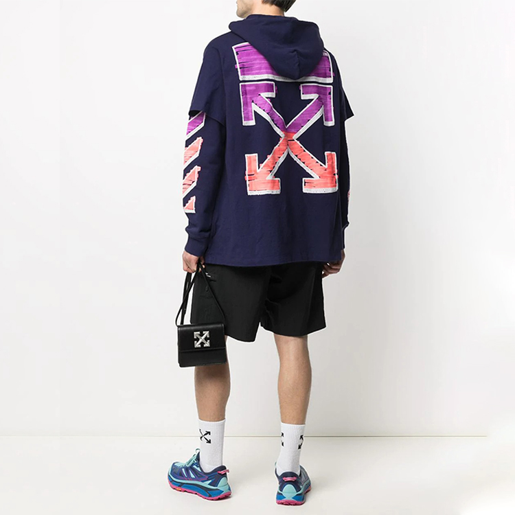 OFF-WHITE SS21 Oversized Layered Hoodie Purple OMBB051R21FLE0024632 圖 3