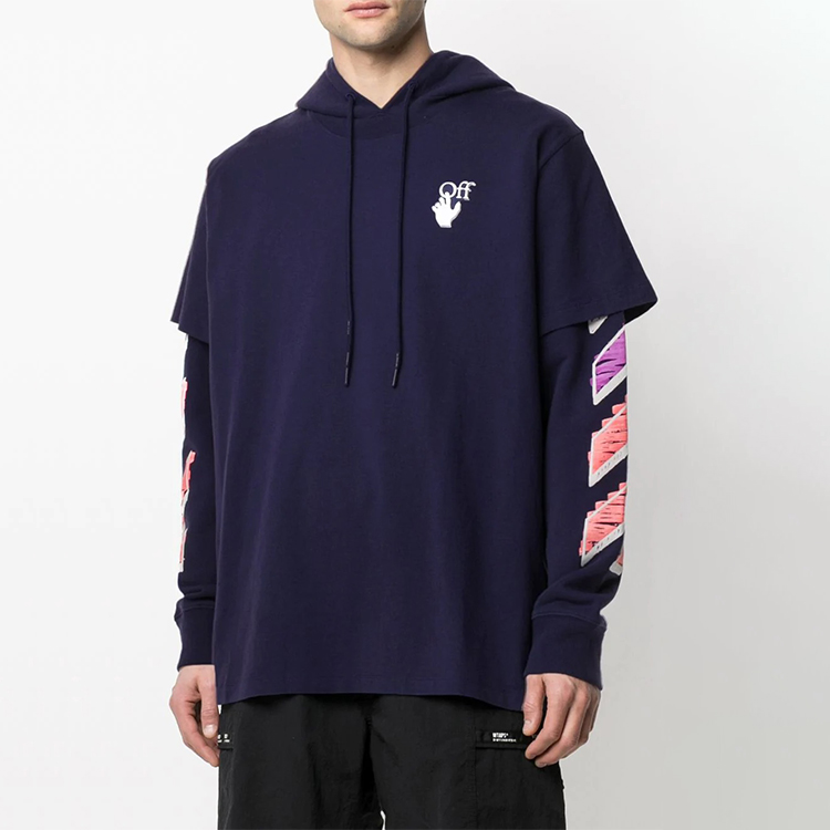 OFF-WHITE SS21 Oversized Layered Hoodie Purple OMBB051R21FLE0024632 圖 4
