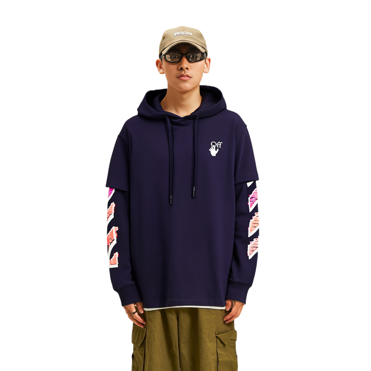 OFF-WHITE SS21 Oversized Layered Hoodie Purple OMBB051R21FLE0024632 圖 6