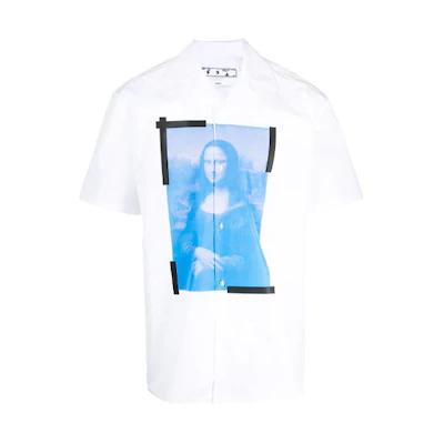 OFF-WHITE SS21 Printed Logo Short Sleeve Shirt White Men OMGA163R21FAB0020110