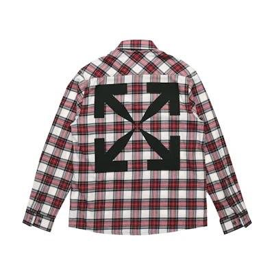 OFF-WHITE SS21 Red Check Shirt with Back Arrows OMGA133R21FAB0022500