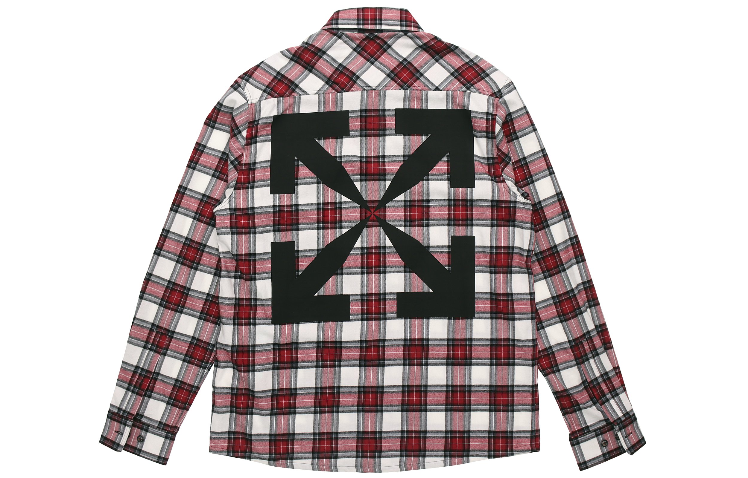 Order OFF-WHITE SS21 紅色格紋箭頭襯衫 OMGA133R21FAB0022500