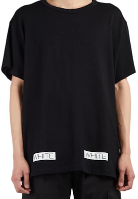 OFF-WHITE SS21 Baju Cotton Crewneck Grafik Berjalur Hitam. OMAA002G20JER0091034 Sizing OFF-WHITE SS21 Baju Cotton Crewneck Grafik Berjalur Hitam. OMAA002G20JER0091034