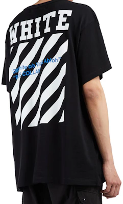 OFF-WHITE SS21 Baju Cotton Crewneck Grafik Berjalur Hitam. OMAA002G20JER0091034 Cheap OFF-WHITE SS21 Baju Cotton Crewneck Grafik Berjalur Hitam. OMAA002G20JER0091034
