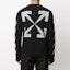Purchase 오프화이트 SS21 스트라이프 로고 크루넥 스웨터 블랙 OMHE023R21KNI0011041