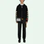 Lookbook OFF-WHITE SS21 Hoodie Jaket Pria Hitam Suede Motif Garis Diagonal. OMHA037R21KNI0011084