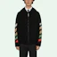Purchase OFF-WHITE SS21 Hoodie Jaket Pria Hitam Suede Motif Garis Diagonal. OMHA037R21KNI0011084