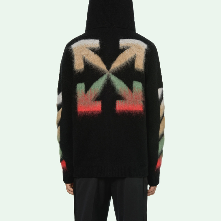 OFF-WHITE SS21 Suede Diagonal Stripes Hoodie Jacket Men’s Black OMHA037R21KNI0011084 圖 6