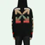 Details for OFF-WHITE SS21 Hoodie Jaket Pria Hitam Suede Motif Garis Diagonal. OMHA037R21KNI0011084